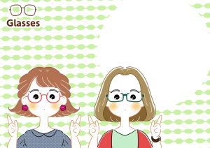 メガネの女の子のイラスト