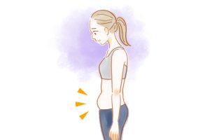 下腹が出た女性のイラスト