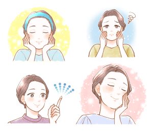 中年女性の美容系イラスト