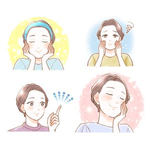 中年女性の美容系イラスト