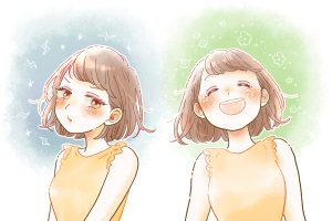 愛され女子とツンデレ女子のイラスト
