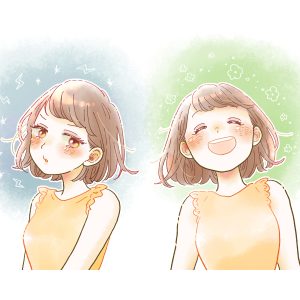 愛され女子とツンデレ女子のイラスト
