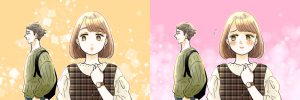 男性に恋する女性のイラスト