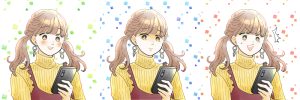 スマホを見る女性のイラスト