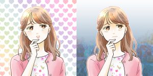 考え事をする女性のイラスト