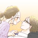 見つめ合う男女のイラスト