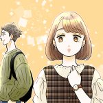 気になる男性を見る女性のイラスト