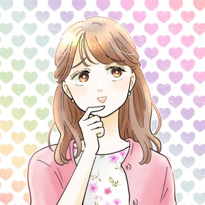 考え事をする女性のイラスト