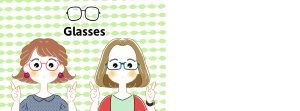 メガネの女の子のイラスト