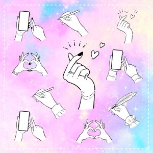 オシャレな女性の手のイラスト