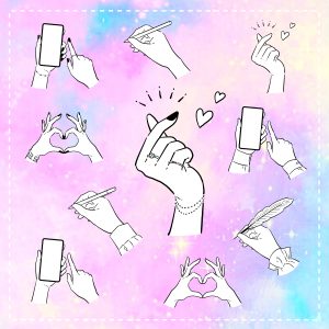 オシャレな女性の手のイラスト