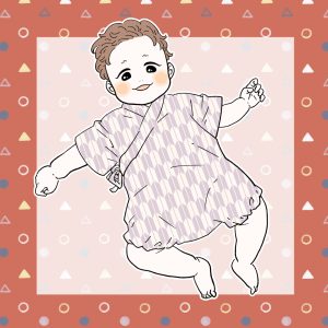 オシャレな赤ちゃんの似顔絵イラスト
