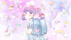 ランドセルを背負った小学生女子