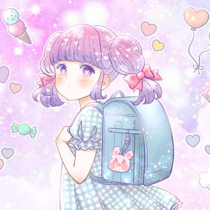 ランドセルを背負った小学生女子