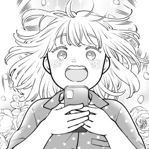 スマホを見る女の子のイラスト