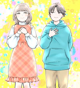 小学生男女のイラスト