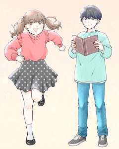 小学生男女のイラスト