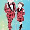漫才コンビの親子のイラスト